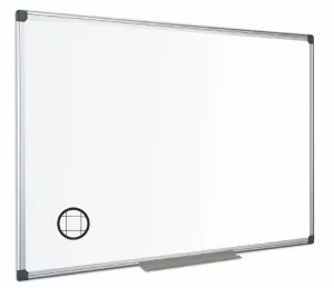 Bi-Office Maya Gridded Double Sided Non Magnetic Whiteboard Melamine Aluminium Frame 600x450mm - MA0221170