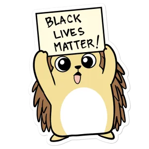 Black Lives Matter Porcupine Cartoon - Bubble-free stickers