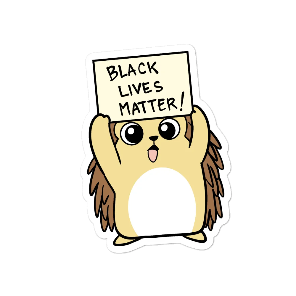 Black Lives Matter Porcupine Cartoon - Bubble-free stickers