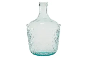 Blue Recycled Glass Farmhouse Spanish Vase