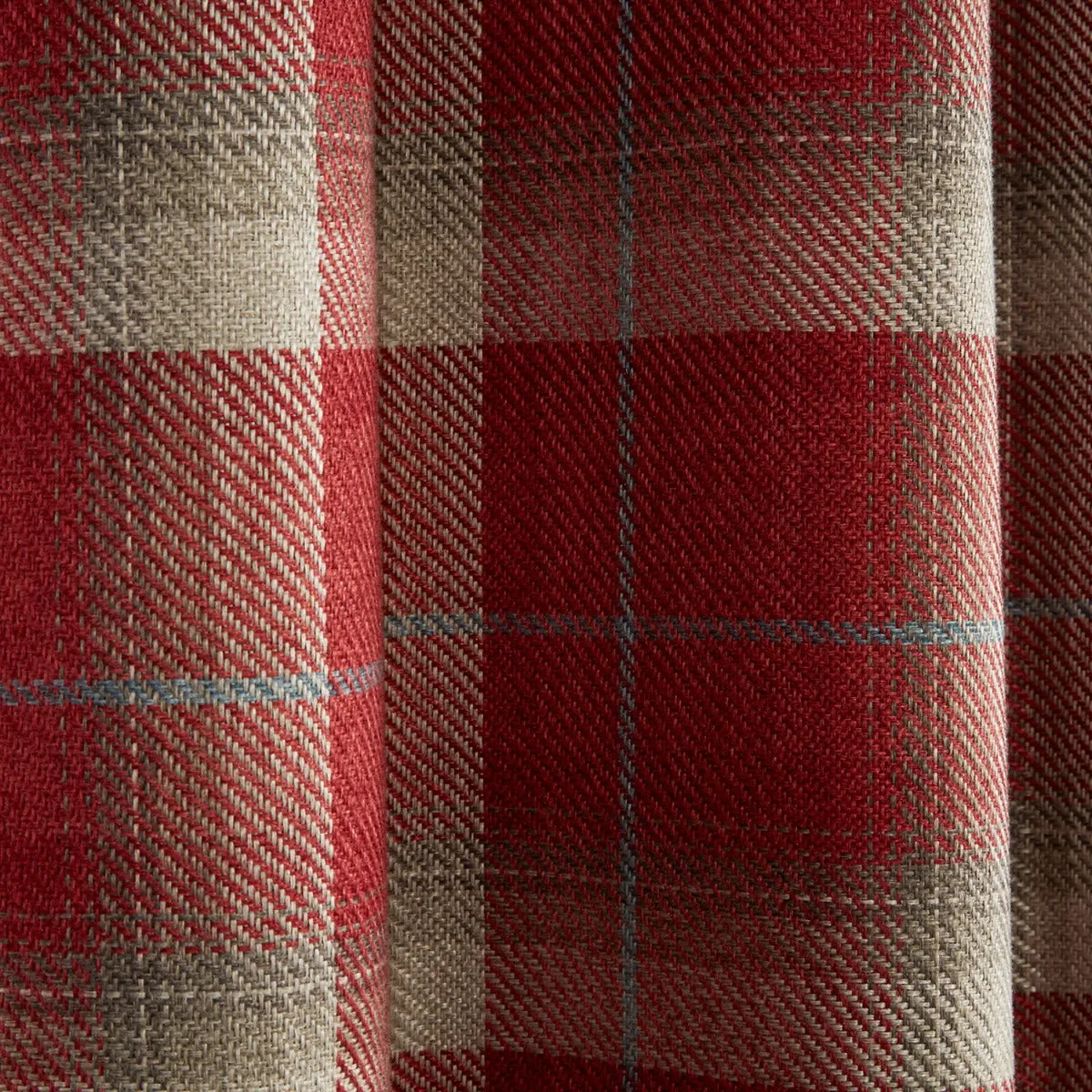 Carnoustie Red Tartan Check Blackout Lined Eyelet Curtains