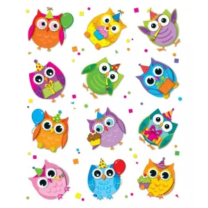 Celebrate With Colorful Owls Shape Stickers