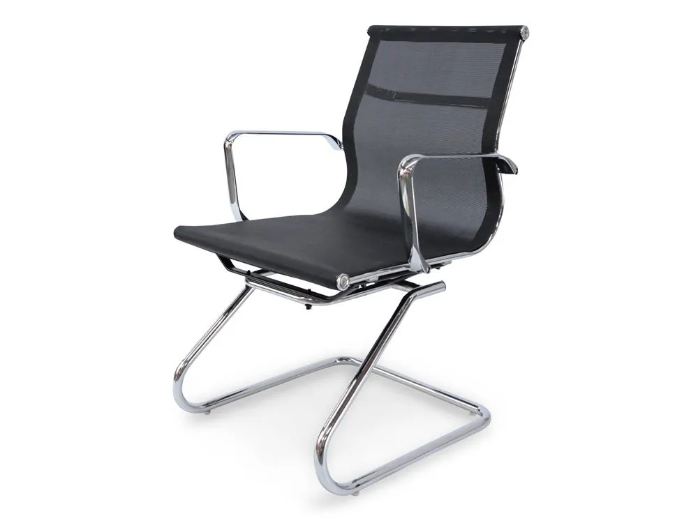 Charlie Visitor Office Chair - Black Mesh