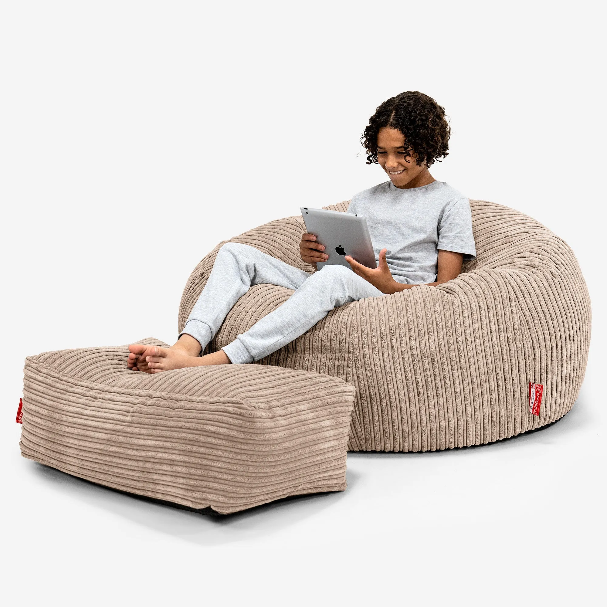 Children's Bean Bag Sofa 6-14 yr - Cord Sand