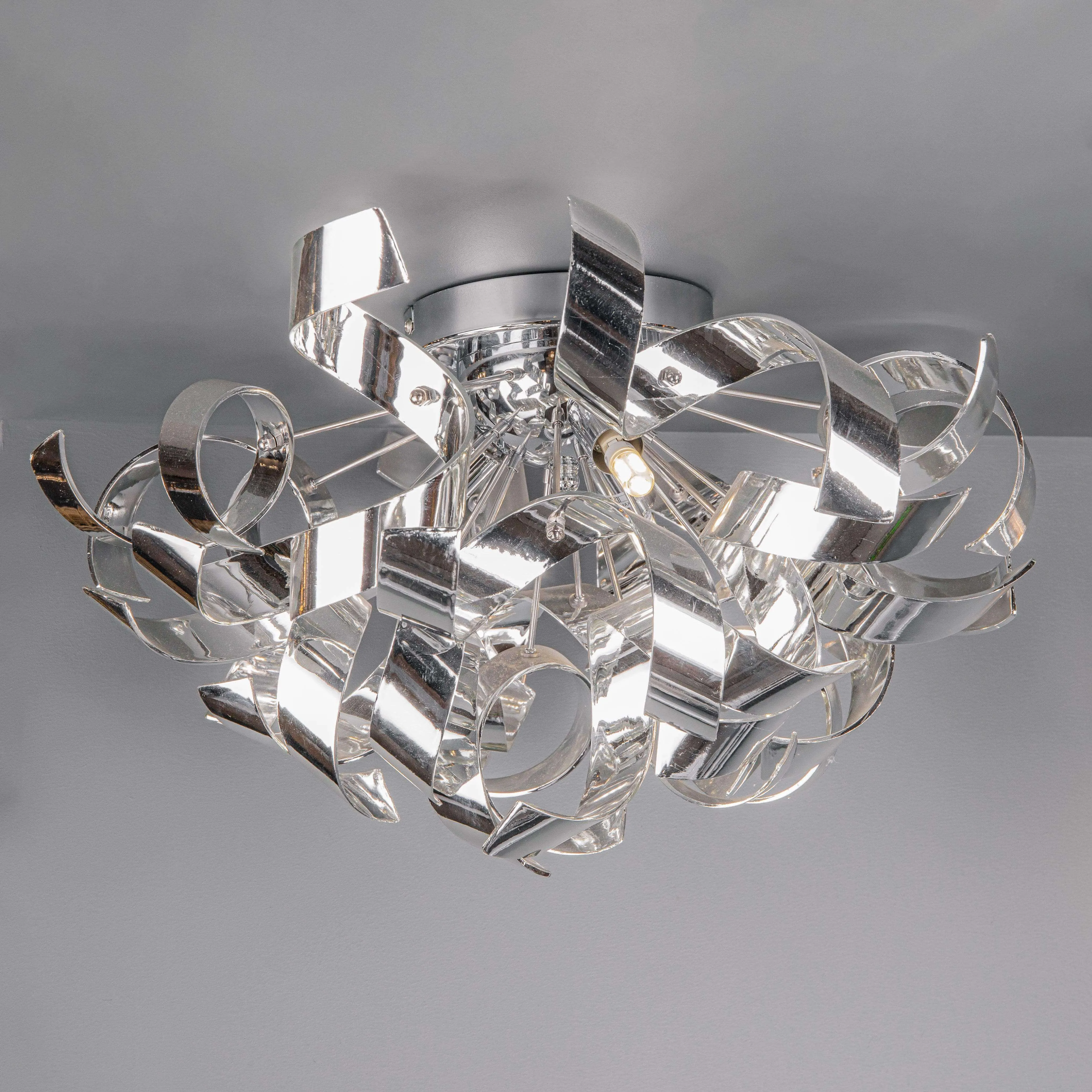 Chrome 3 Light Ribbon Pendant Ceiling Light