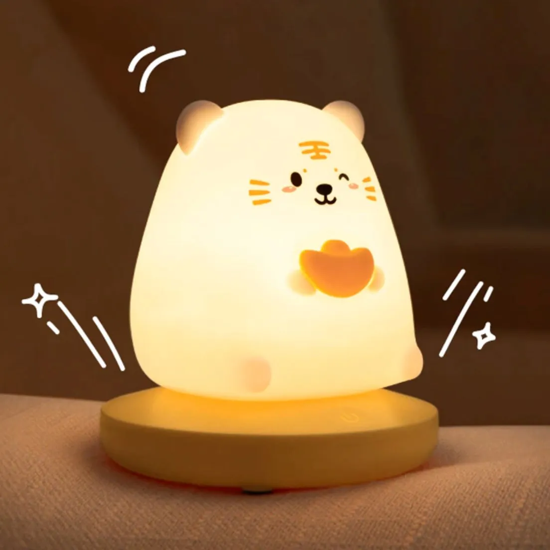 Chubby Kawaii Bunny Panda Pig Tiger LED Night Light Collection