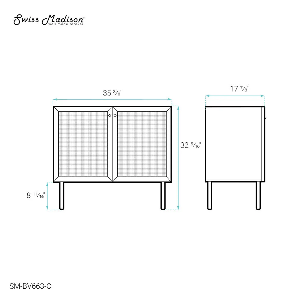 Classe 36" Bathroom Vanity in Oak Cabinet Only