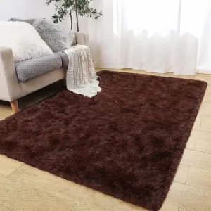 classic Super Soft Fluffy Area Rugs Modern Shag Rug for Bedroom Living Room,Cute Carpets for Kids Nursery Girls Home Dorm,5'x8',White Chocolate Brown 5' x 8'