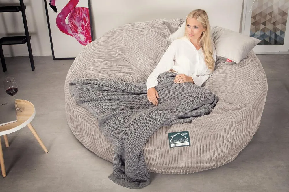 CloudSac 3000 XXL King Sized Memory Foam Beanbag Sofa - Cord Mink