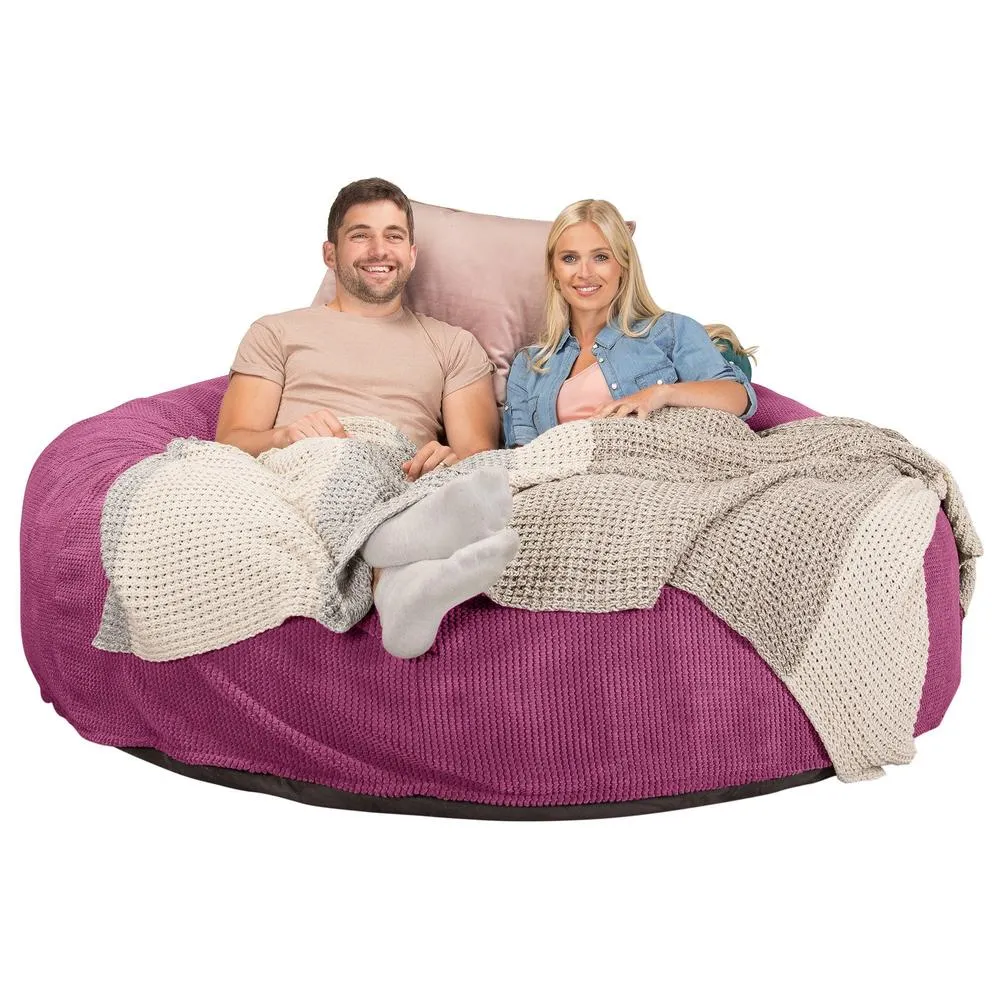 CloudSac 3000 XXL King Sized Memory Foam Beanbag Sofa - Pom Pom Pink