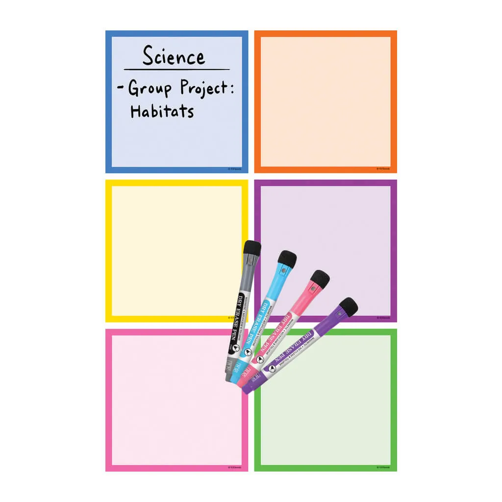 Colorful Dry-Erase Magnetic Square Notes