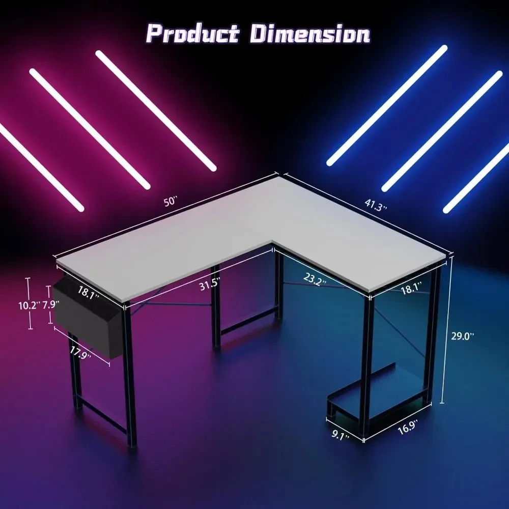 Computer/Gaming Corner Desk w/ Headphone Hook CPU Stand