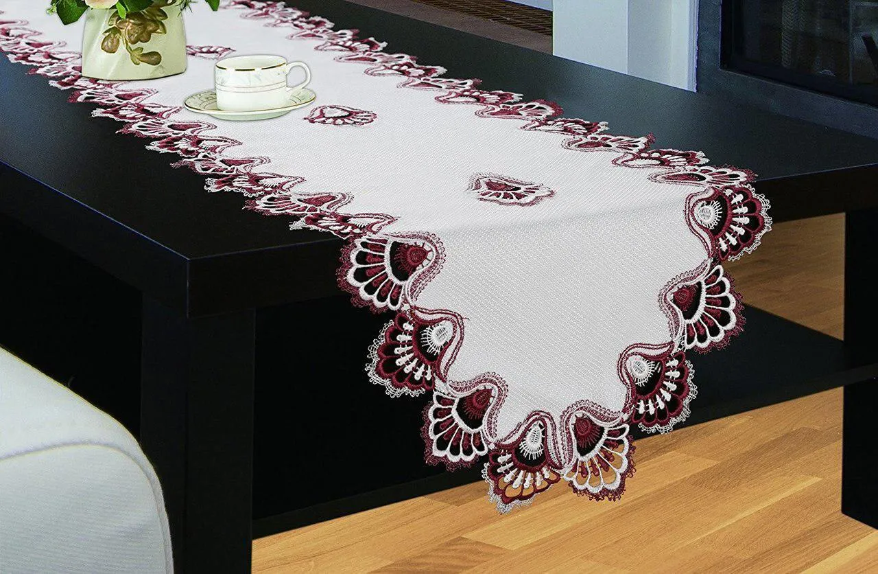 Crest Luxury Embroidered Table Runner, Top Dinner Kitchen Table Runner