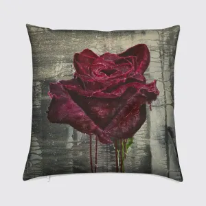 Crimson Rose Velvet Cushion