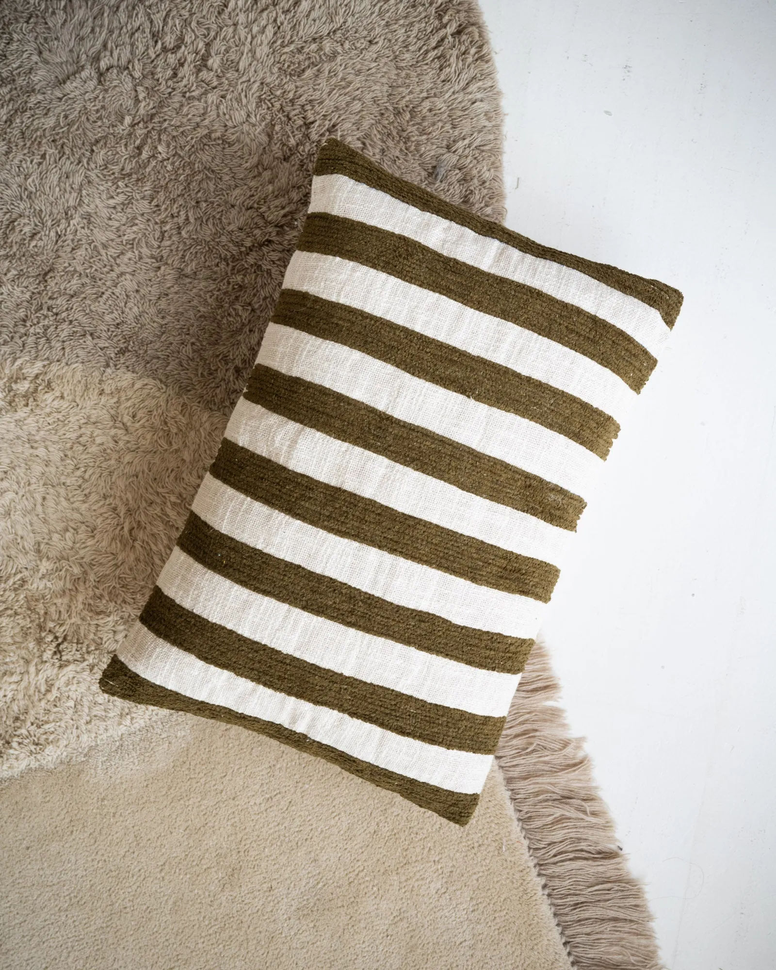 Cushion Stripe Green/Beige