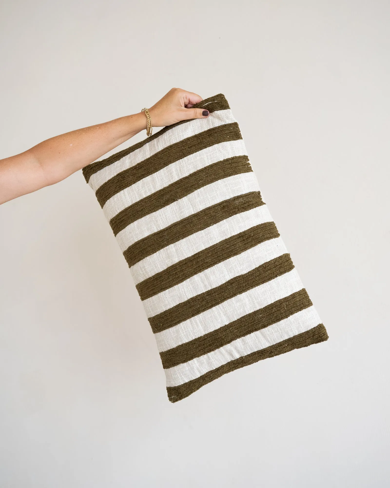 Cushion Stripe Green/Beige