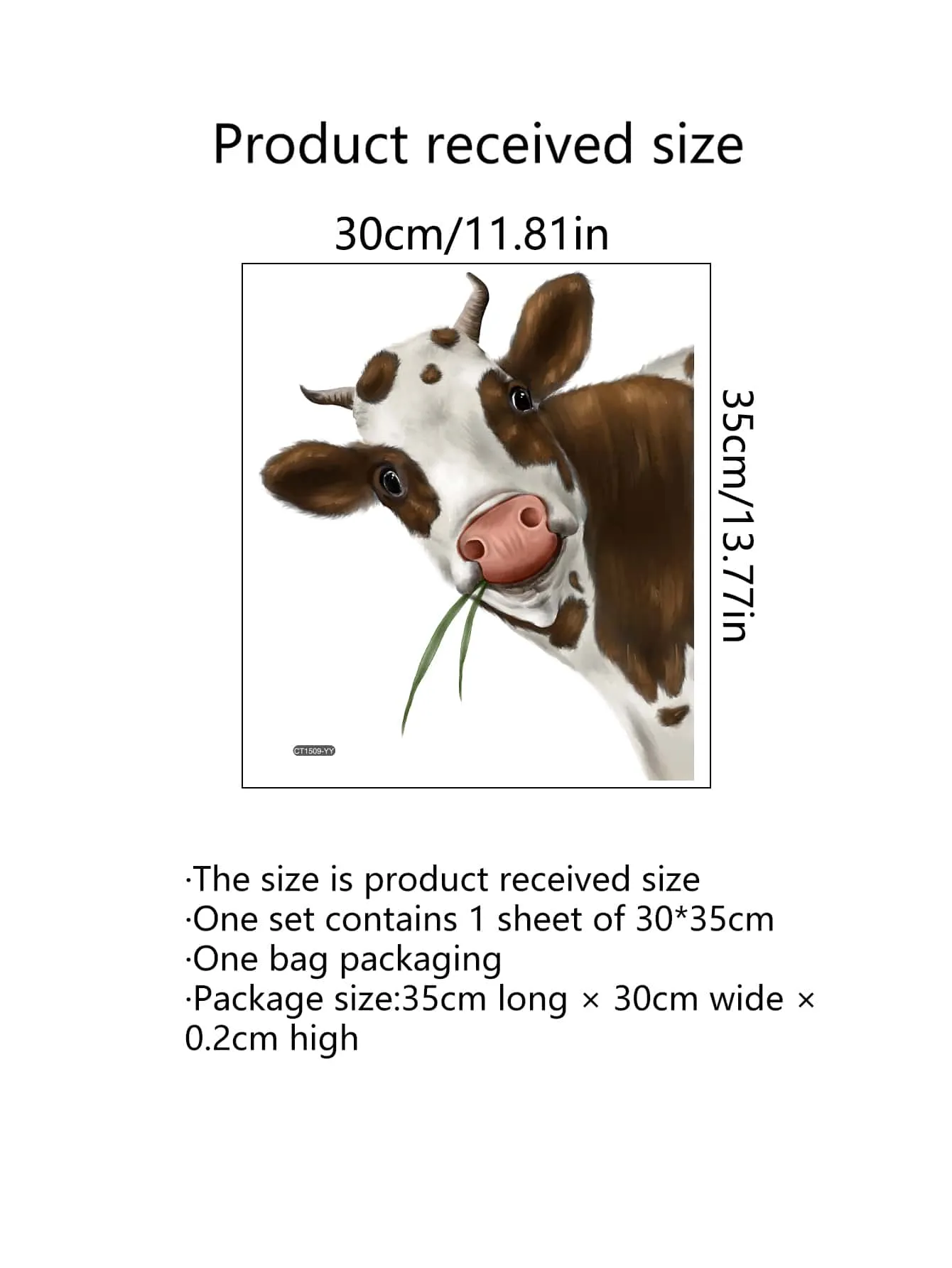 Cute Funny Cow Animal Print Wall Sticker Cartoon PVC Cow Print Wall Decal For