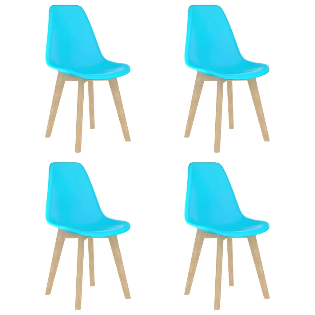 Dining Chairs 4 pcs Blue Plastic