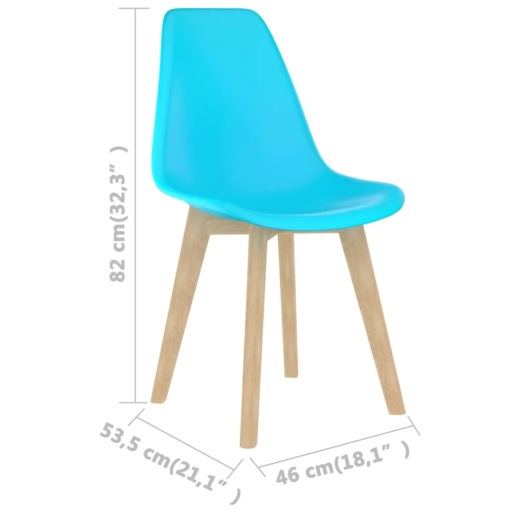 Dining Chairs 4 pcs Blue Plastic