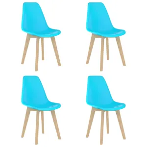 Dining Chairs 4 pcs Blue Plastic