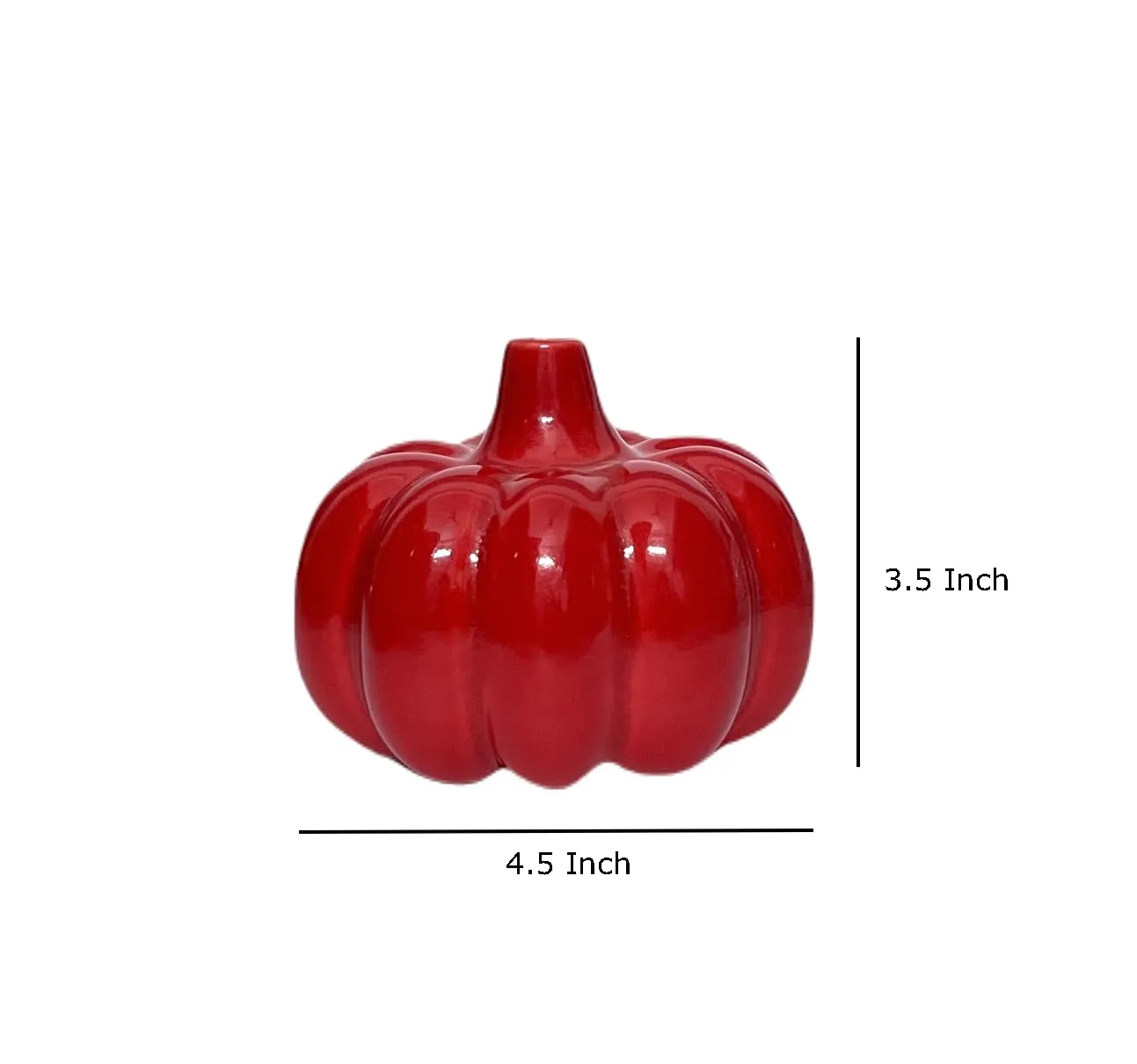 Dovetail Home Ceramic Pumpkin Shape Flower Vase for Home Decor and Gifting, Pampas Grass Vase, Ceramic Pumpkin Vase Small Size (Red)