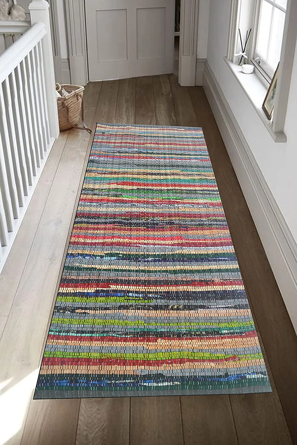 Eco Friendly 100% Recycled Cotton Colorful Area Rug