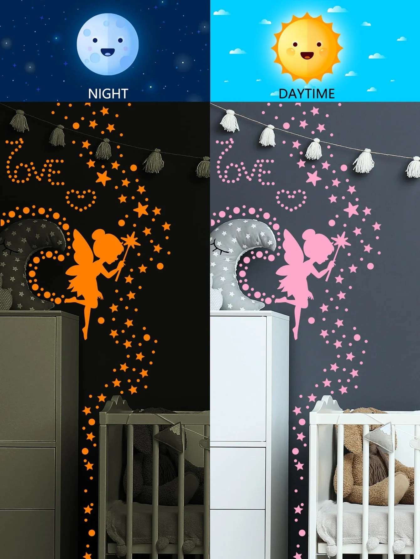 Elf Fairygirl Glow In The Dark Wall Sticker Creative Decor Wall Art Adhesive