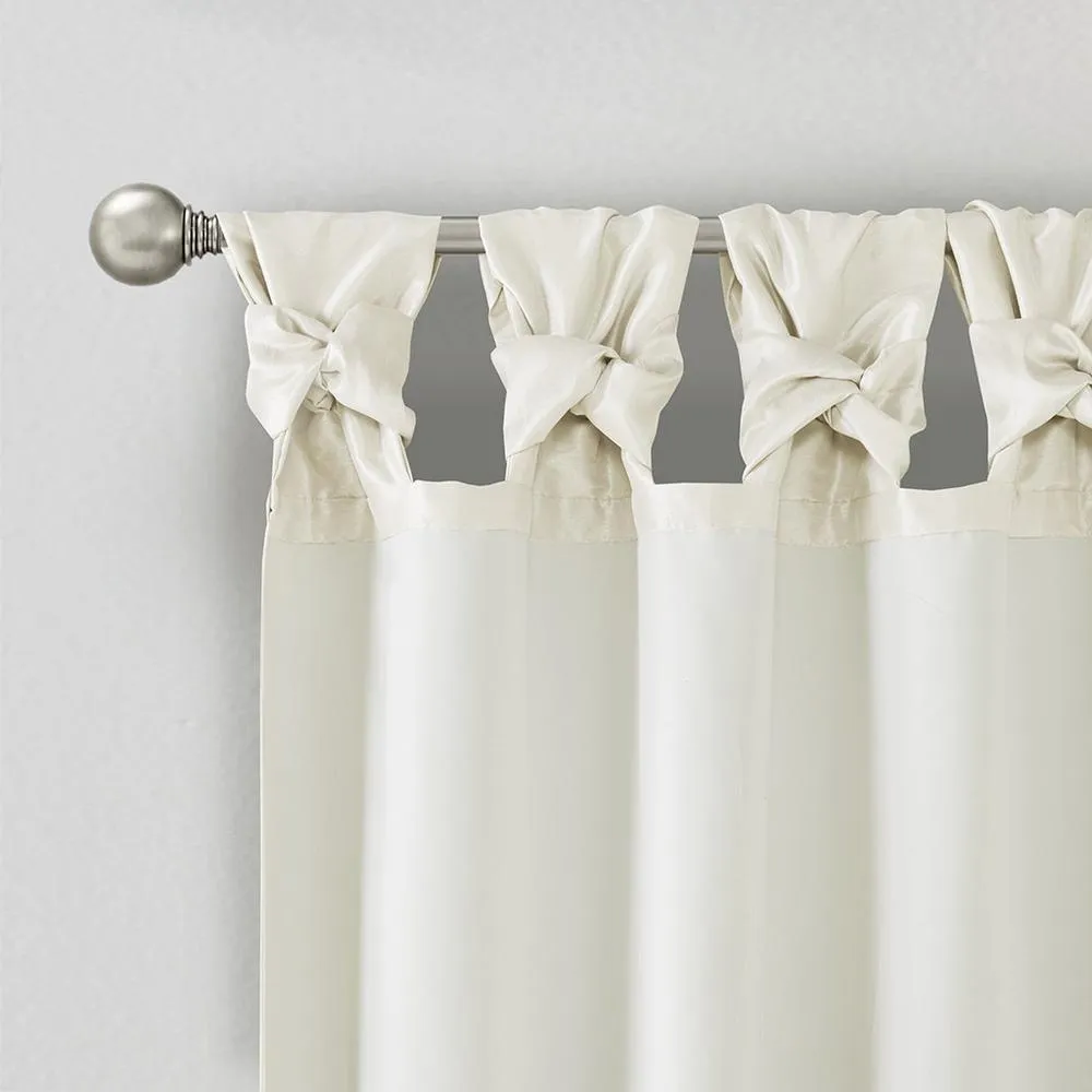 Emilia Twist Tab Lined Window Curtain Panel Pair