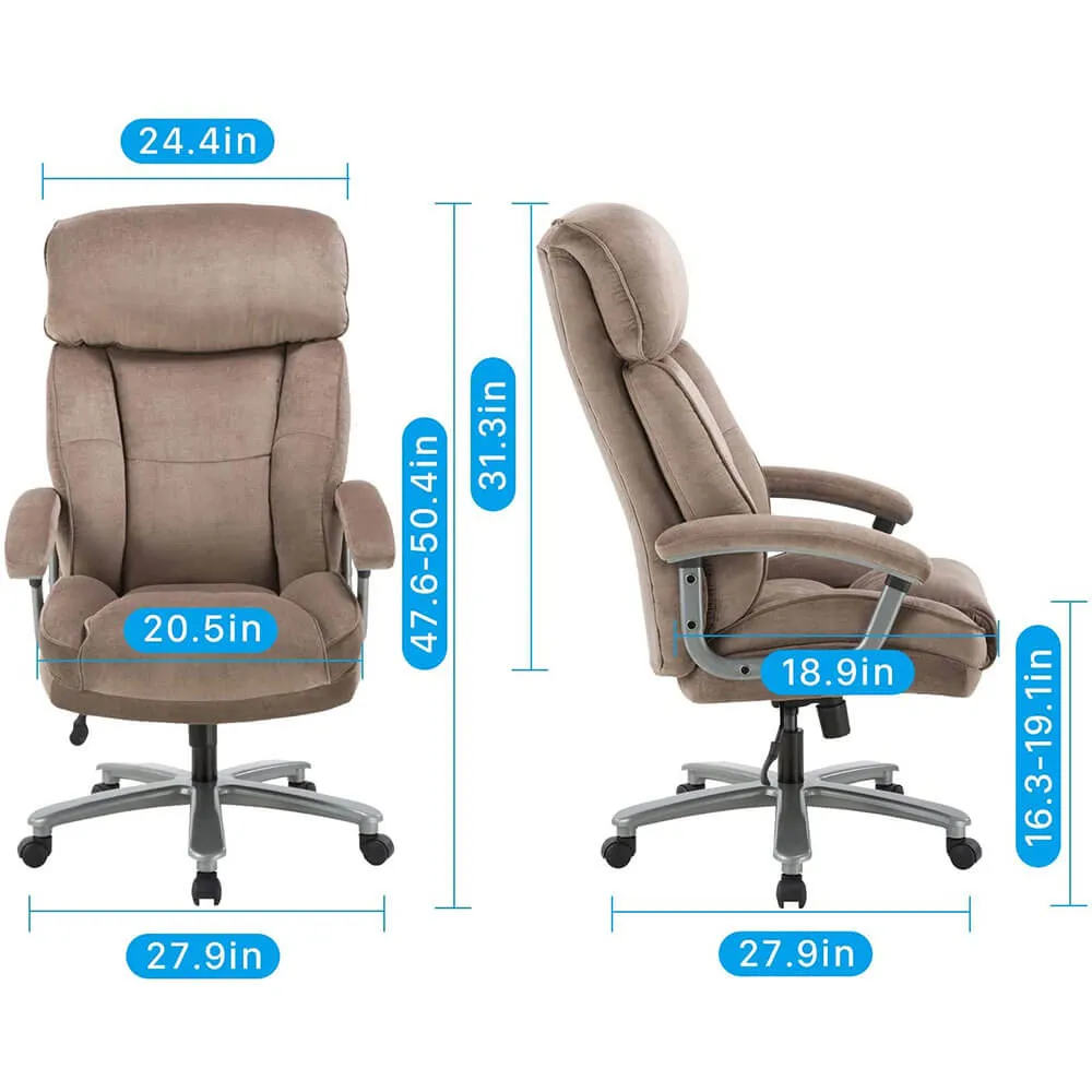 Ergonomic Big and Tall Executive Office Chair High Capacity Beige