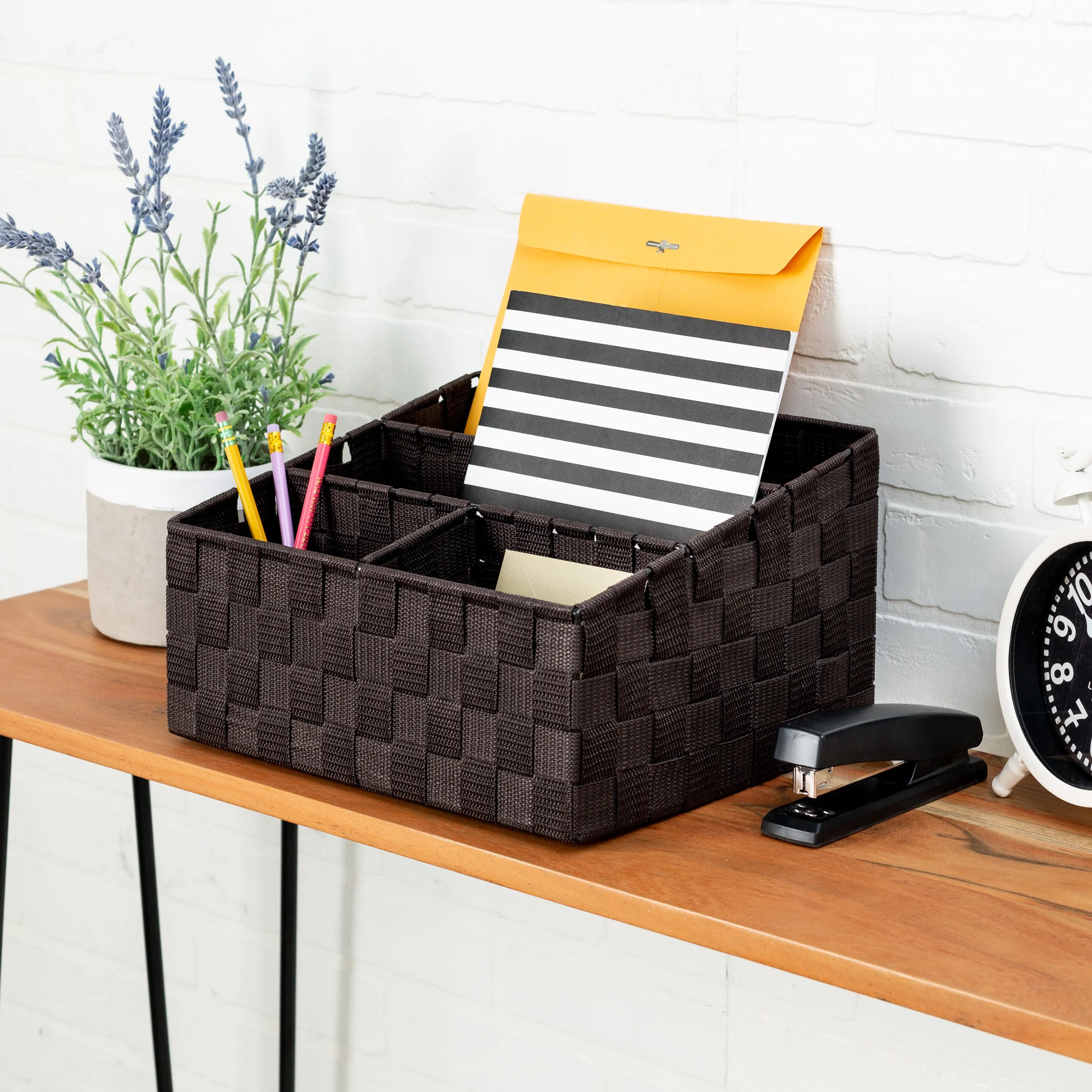 Espresso 4-Compartment Desk Organizer