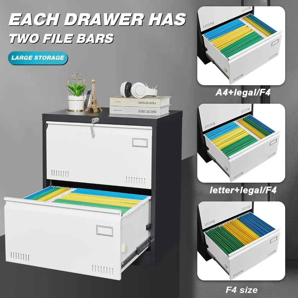 Filing Cabinet Lateral File Cabinet 3 Drawer, Locking Metal File Cabinets Three Drawer, Office Filing Cabinet With Lock Drawers For Home Office