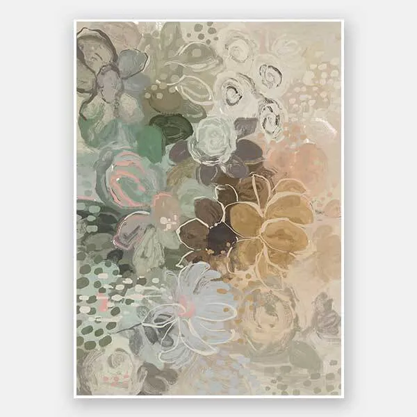 Floral Medley Dark Pastel Unframed Art Print