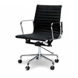 Floyd Low Back Office Chair - Black Leather