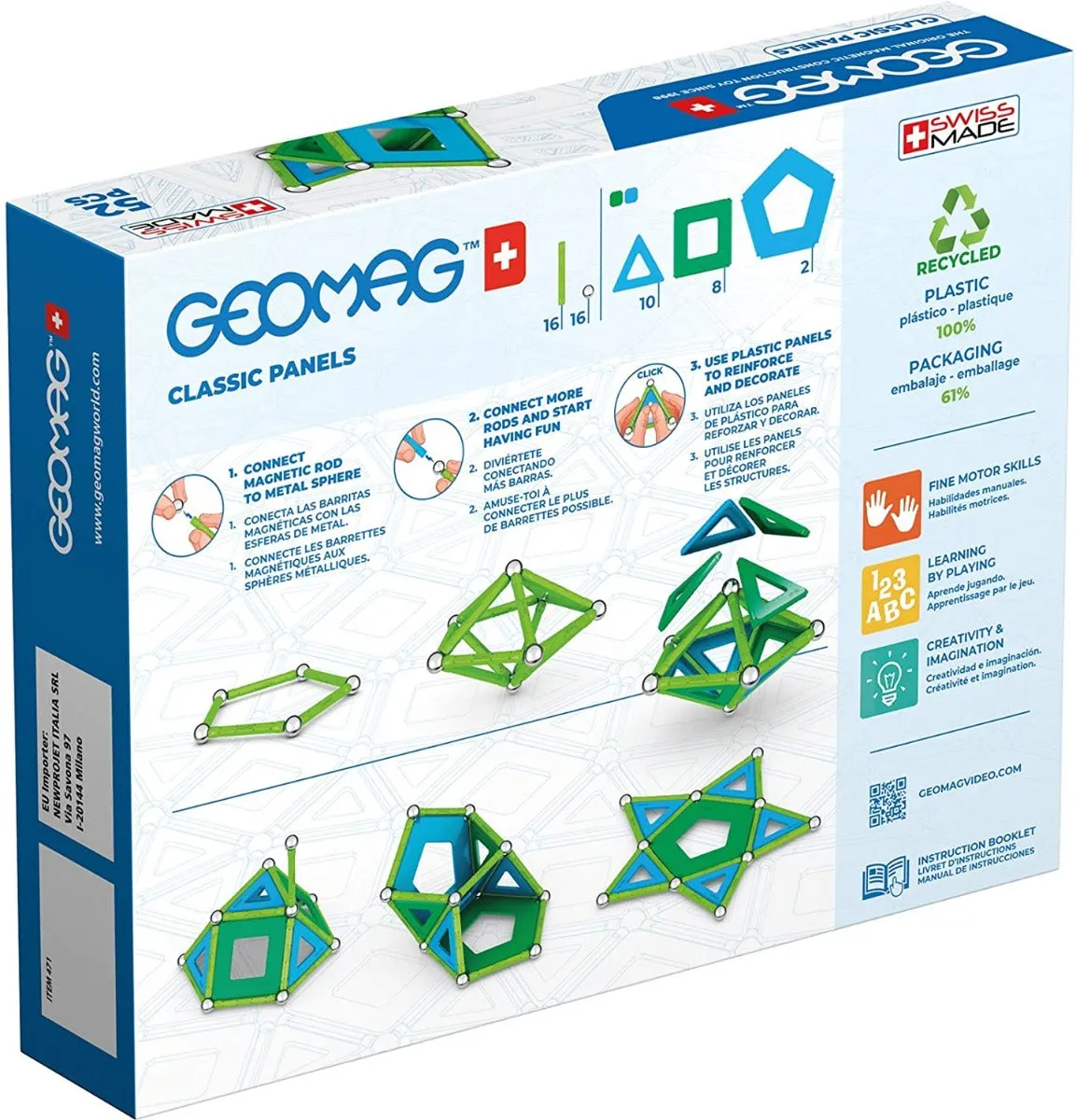 Geomag 471 CLASSIC PANELS GREEN Line - 52pcs