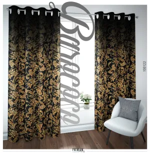 Gold Floral Pattern PREMIUM Curtain Panel, Made to Order on 12 Fabric Options - 100122