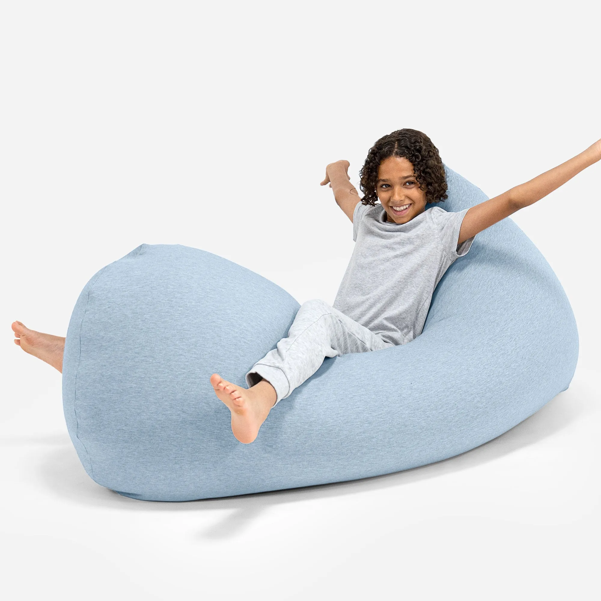 Grande XL Bean Bag - Stretchy Cotton Baby Blue