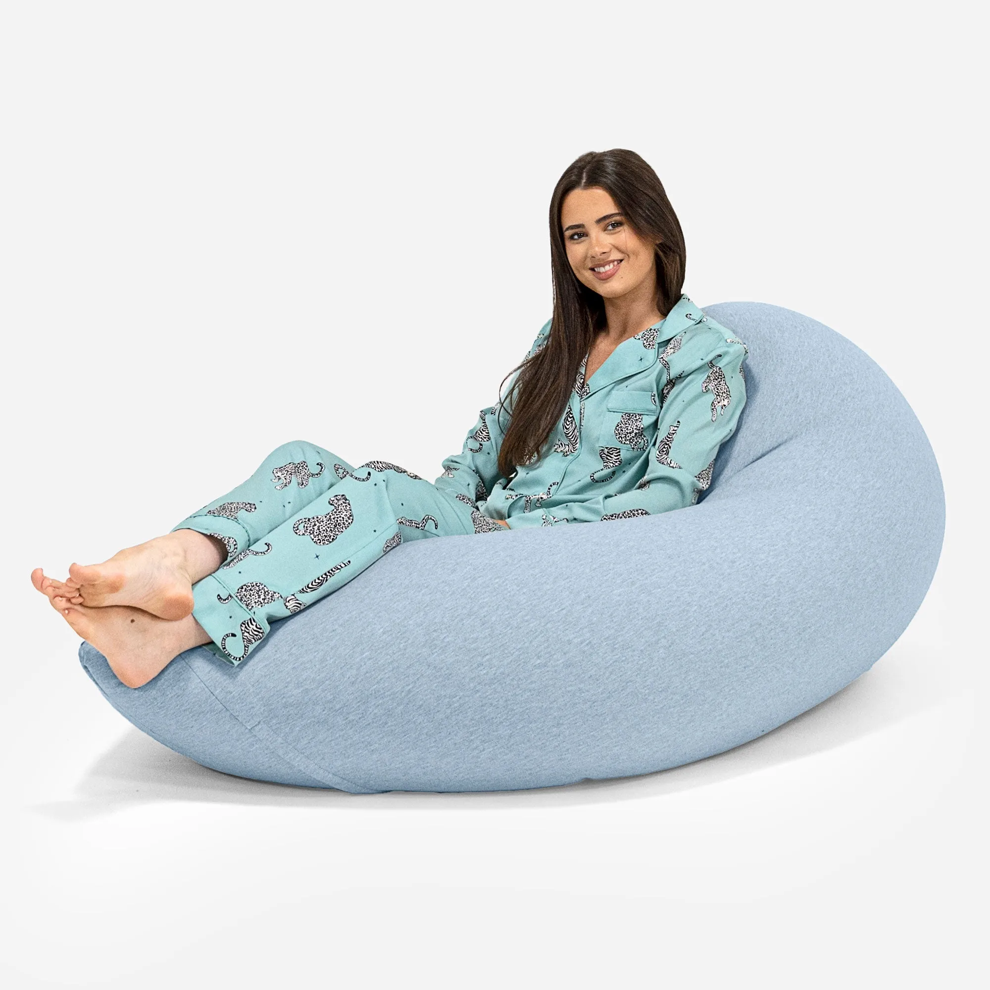 Grande XL Bean Bag - Stretchy Cotton Baby Blue