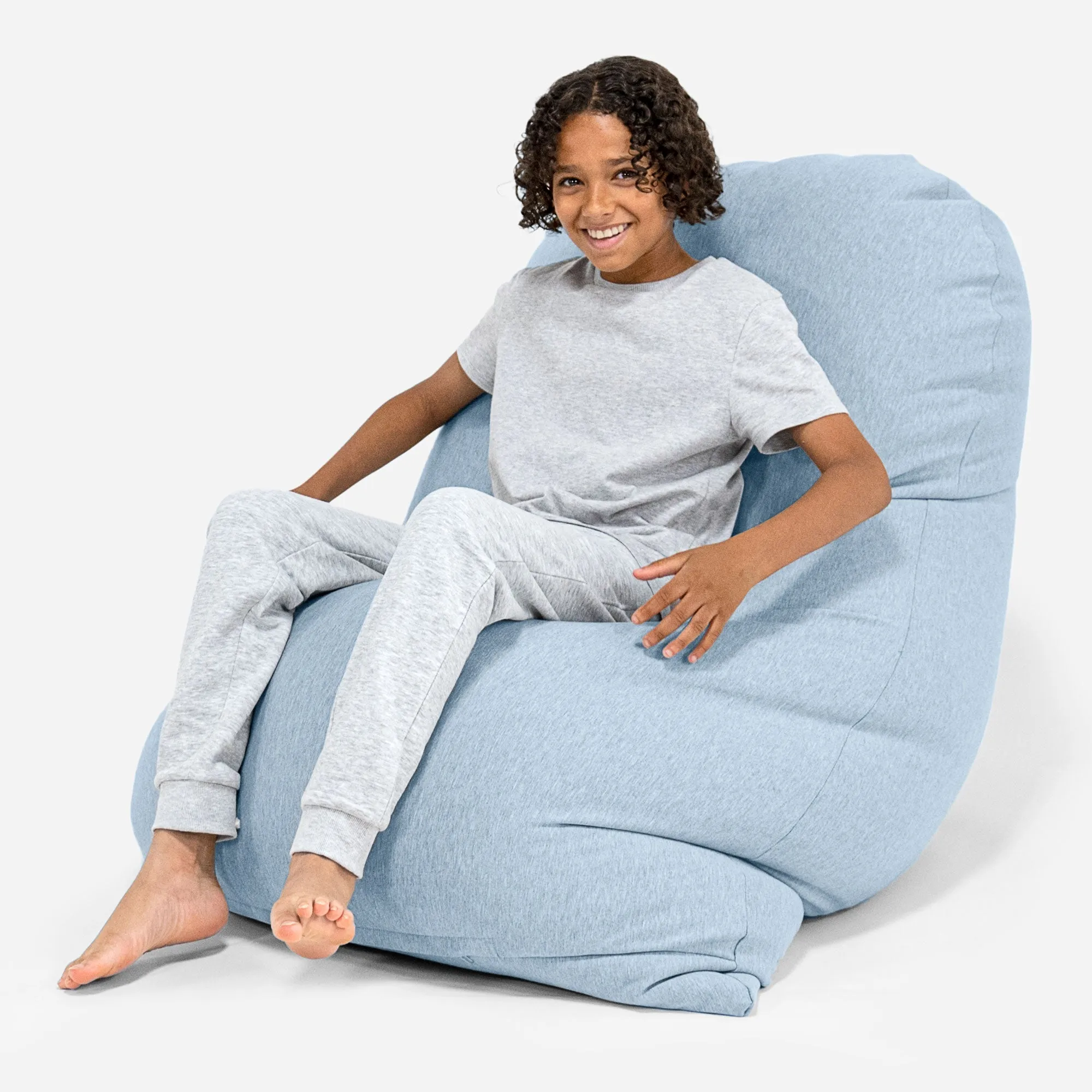 Grande XL Bean Bag - Stretchy Cotton Baby Blue