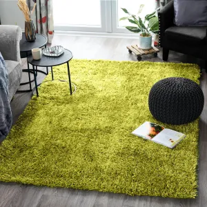 Green Solid Shaggy Rug - New York