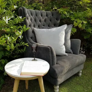 Grey & Charcoal 55cm Velvet Cushion