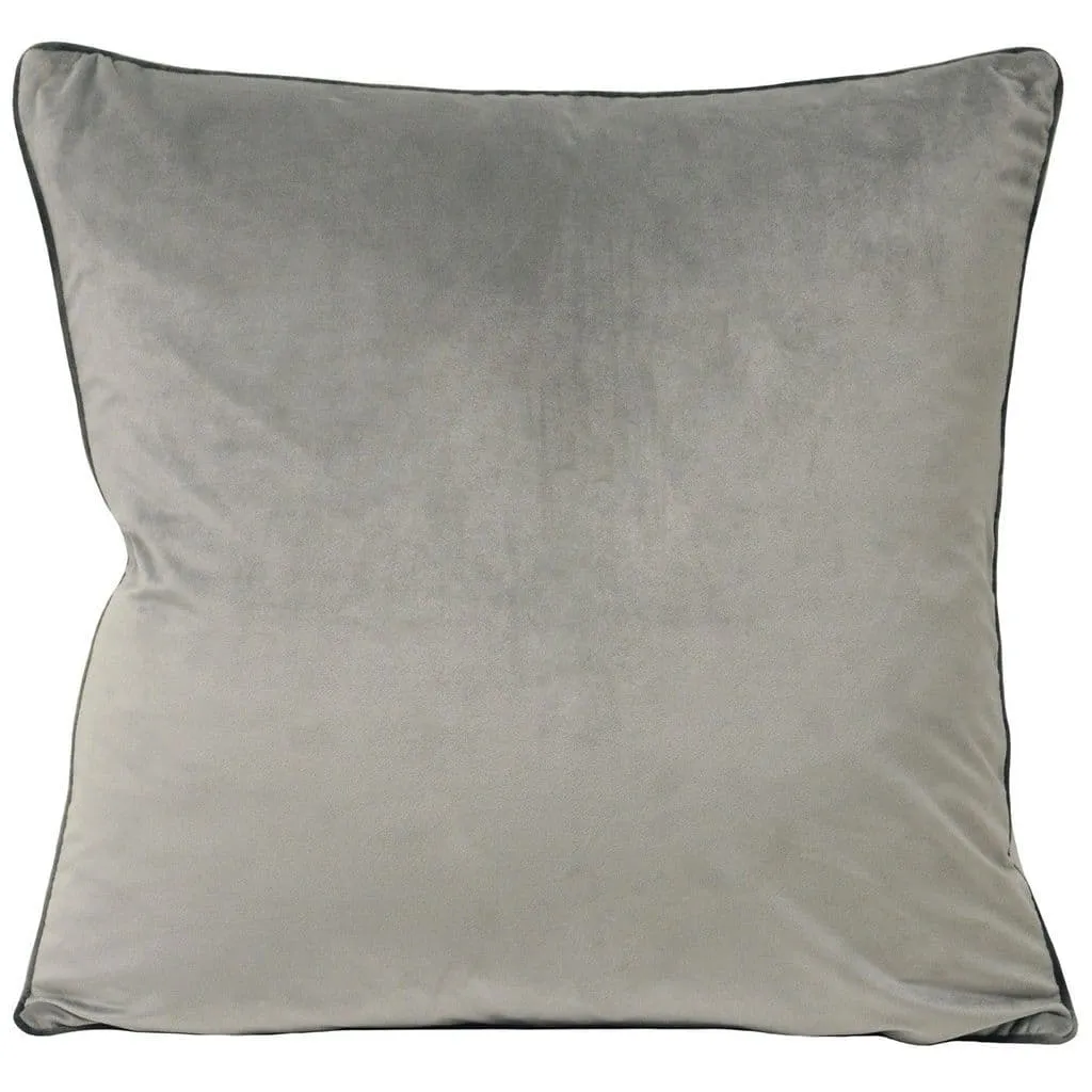 Grey & Charcoal 55cm Velvet Cushion