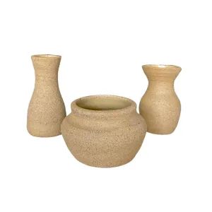 Handmade Ceramic Vases, Set of 3, Birch