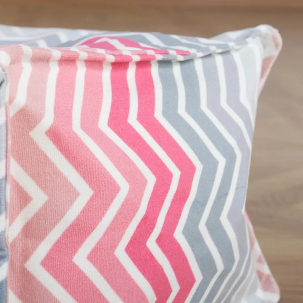 Highback Bean Bag Chair - Geo Print Chevron Pink