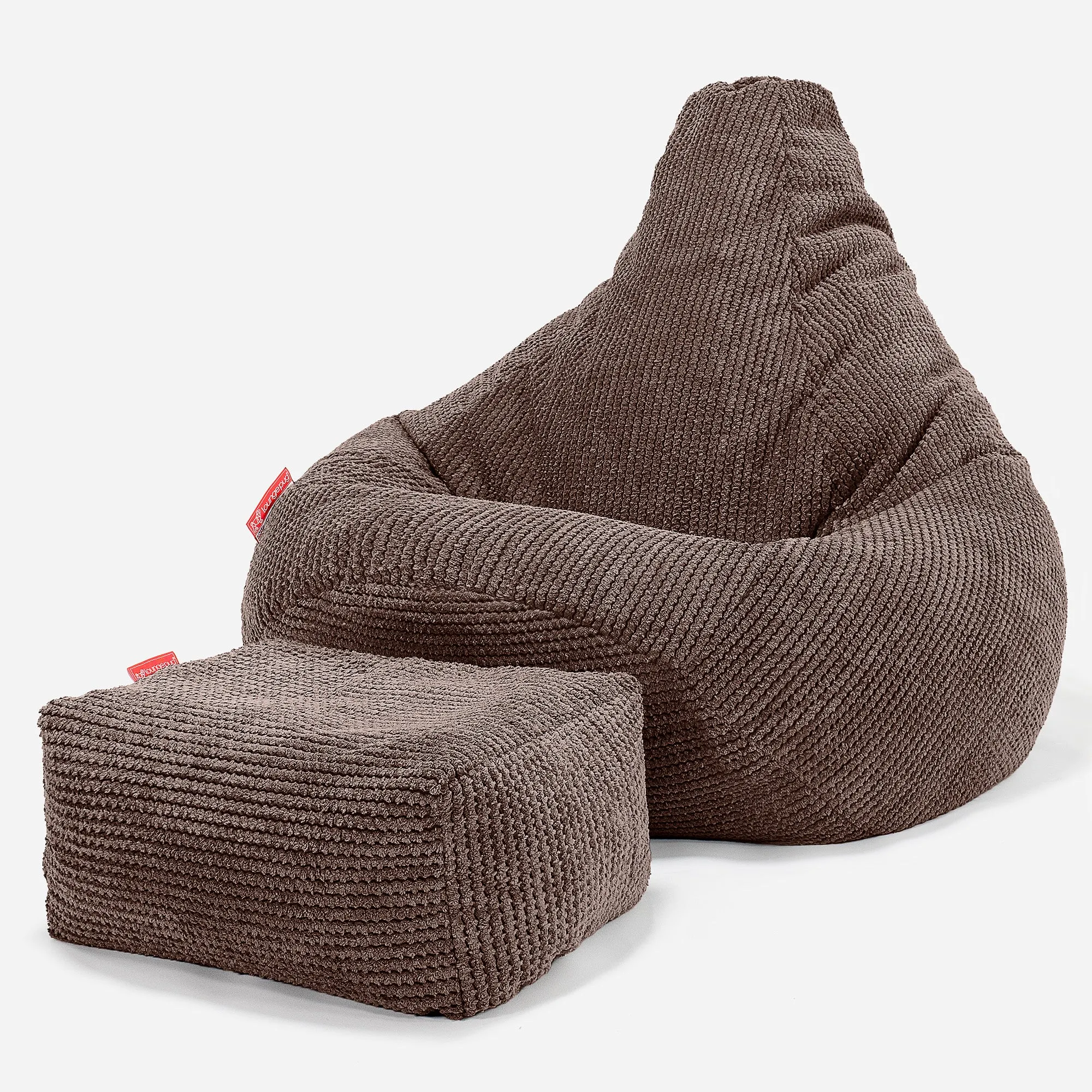 Highback Bean Bag Chair - Pom Pom Chocolate Brown