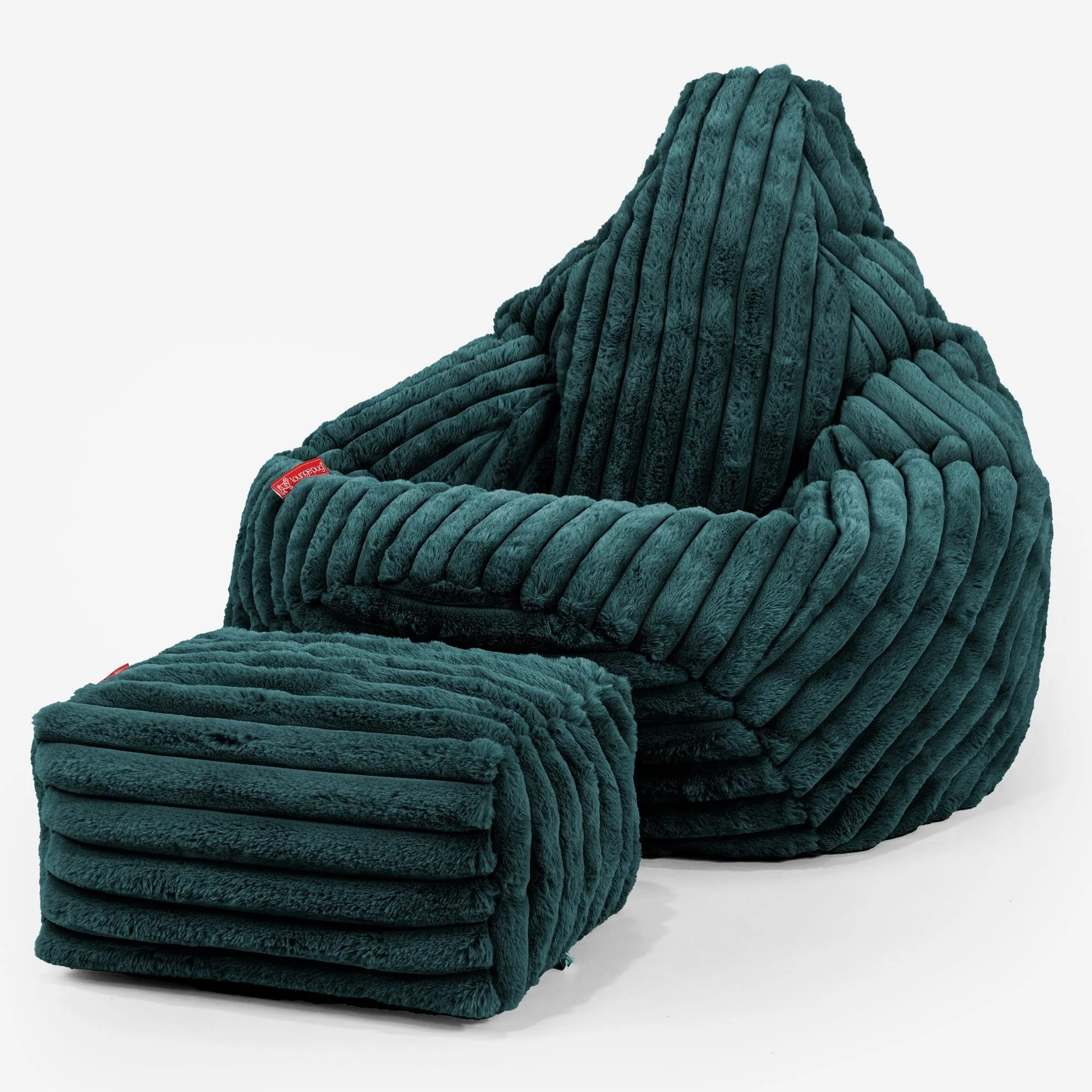 Highback Bean Bag Chair - Ultra Plush Cord Teal