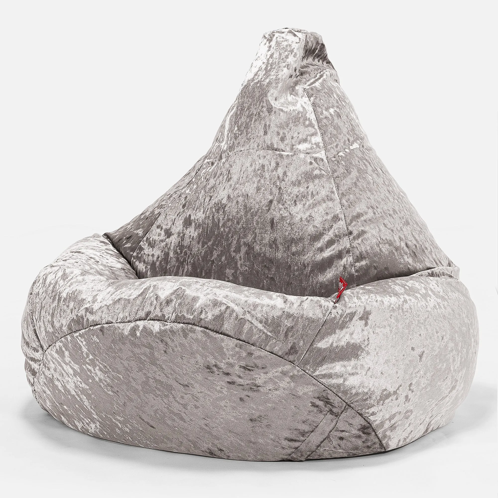 Highback Bean Bag Chair - Vintage Velvet Silver