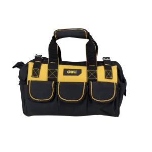 Homdum 13”Deli Multipurpose Tools Storage Bag Water Resistant for Electrician Plumber Technician Nylon Material with 3 Flap up Pockets and 6 Open Pockets Color Yellow Black size