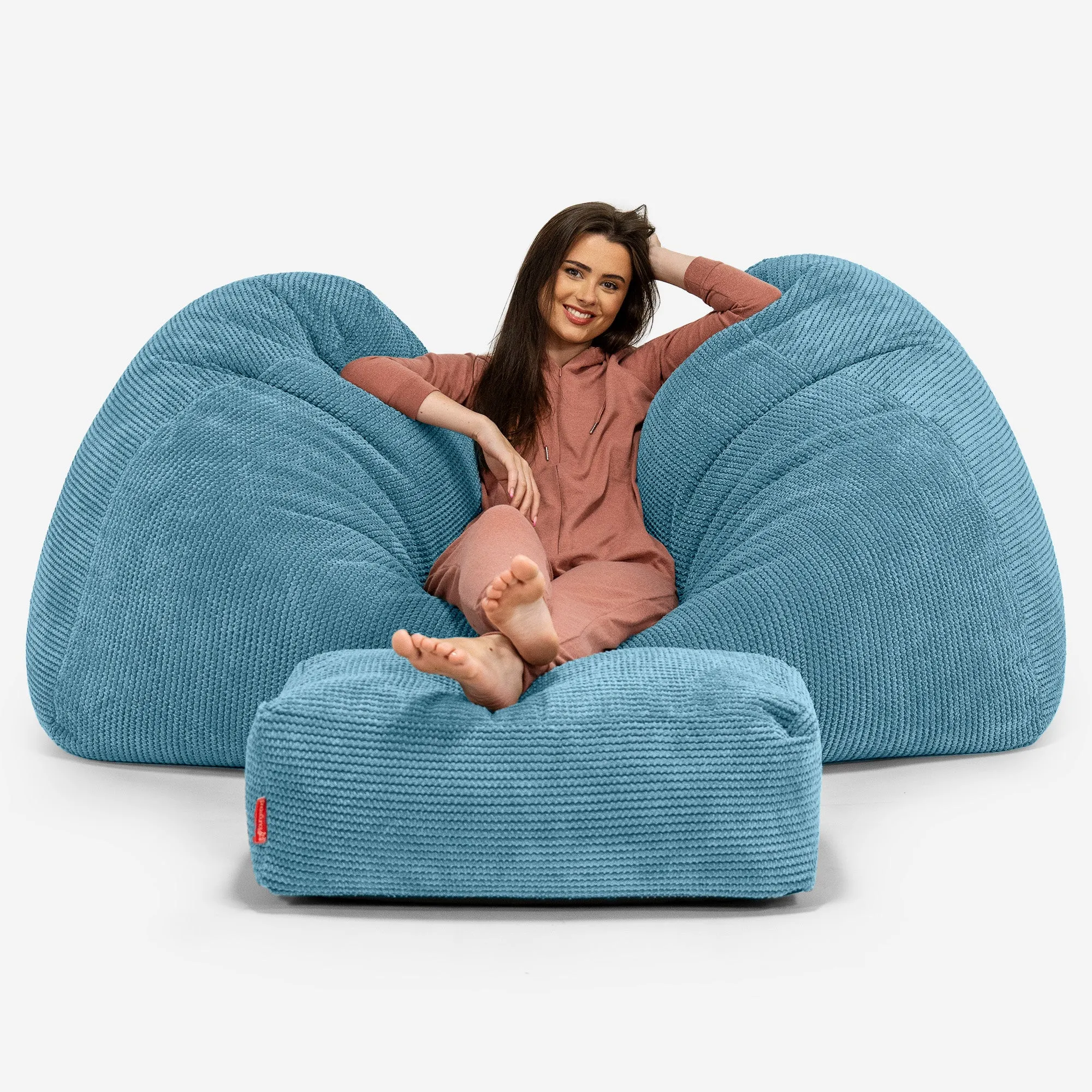 Huge Bean Bag Sofa - Pom Pom Aegean Blue