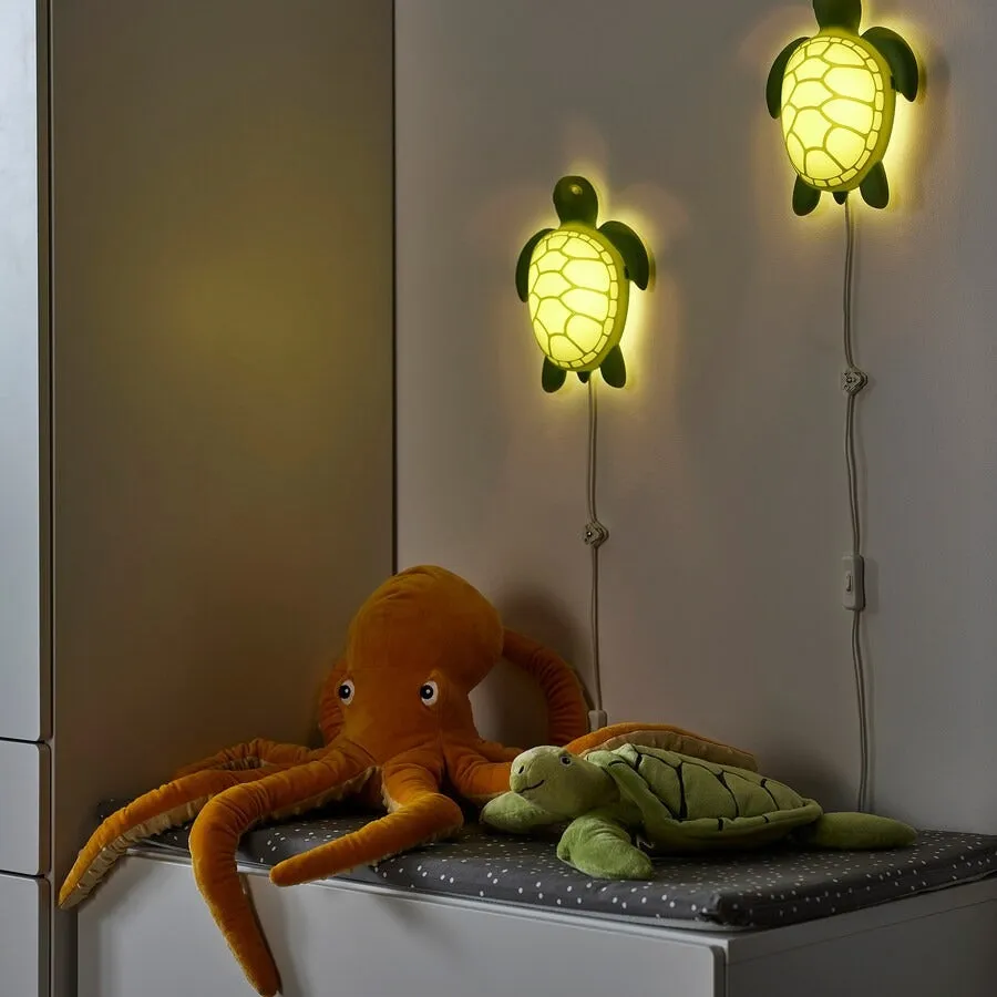 Ikea Blavingad Turtle LED wall night light, green