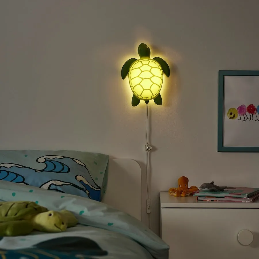 Ikea Blavingad Turtle LED wall night light, green